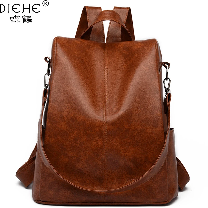 

Luxury Designer Pu Leather Backpack Women Large Capacity Travel Backpacks Female Fashion Anti-theft High Quality Bag for Girls