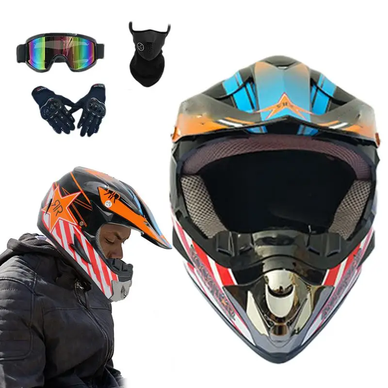 Велосипедные шлемы с очками перчатки мотоциклетный шлем детский внедорожный