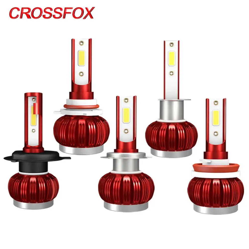 

CROSSFOX 2PCS H7 LED H4 H1 H8 H9 H11 9006 9005 Car Headlight Bulbs HB3 HB4 12V 6000K 8000LM Car Running Headlamp LED Fog Light