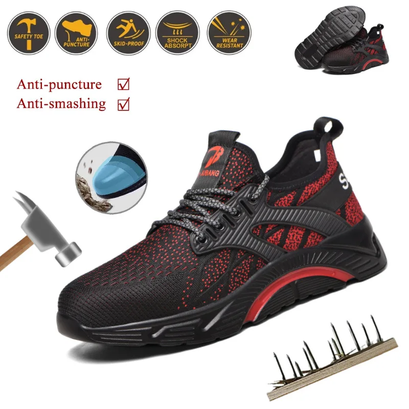

Work Boots Safety Steel Toe Shoes Men Safety Shoes Work Sneakers Indestructible Work Shoes For Men Steel Toe Cap Work Male Shoes