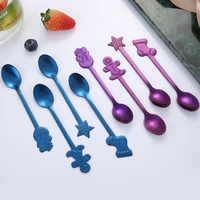 cute 4pcsset christmas stainless steel coffee spoon festive party cutlery gingerbread man modeling tableware kitchen tools new
