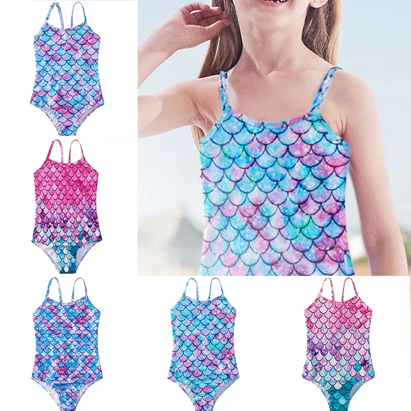 Kid Girl's Swimsuit Quick Dry One-Piece Swimwear Jumpsuit