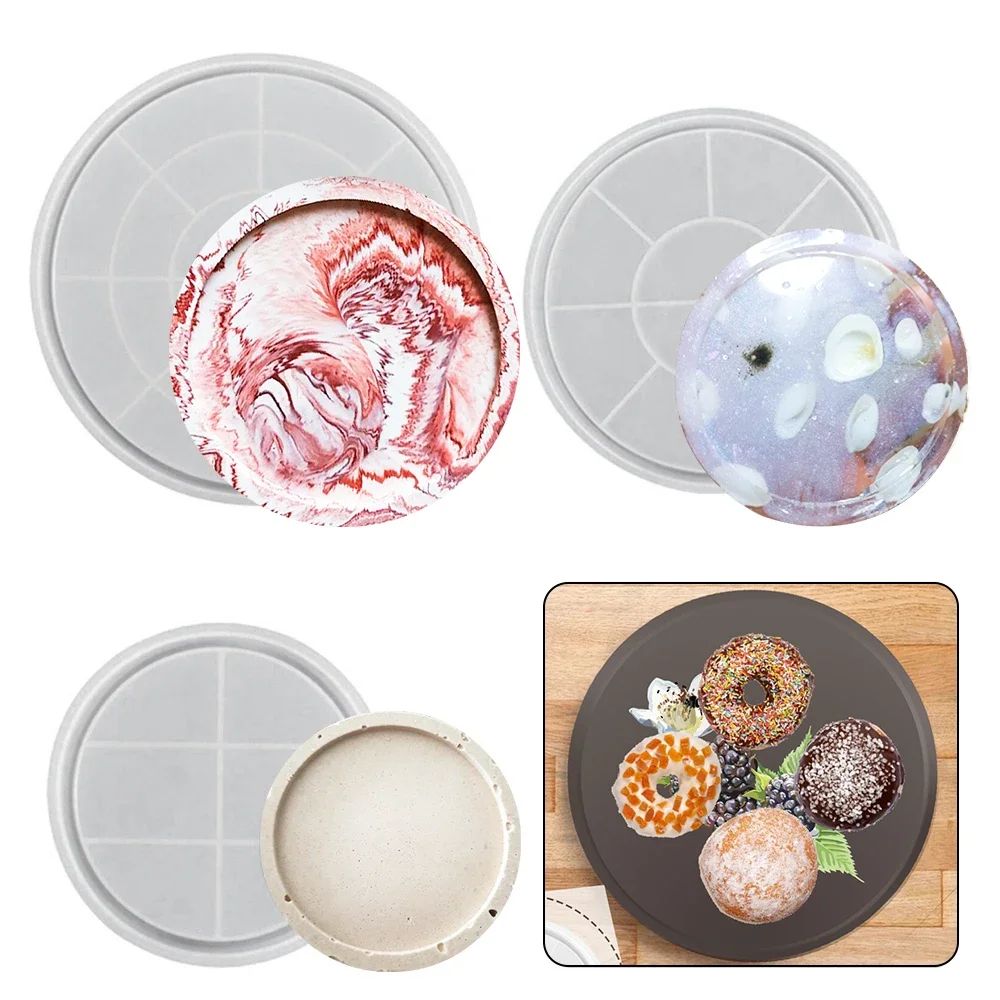 Coaster Silicone Mold Epoxy Storage Tray Pallet Gypsum Concrete Mould DIY Ceramic Clay Casting Tool Decor Craft