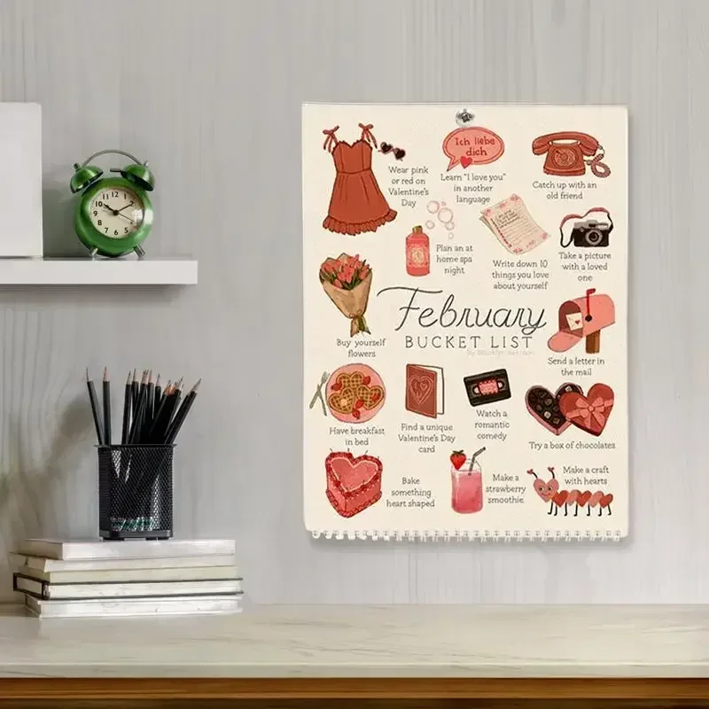 Список ведер 28x21 см календарь-планировщик 2024 настольный блокнот календарь