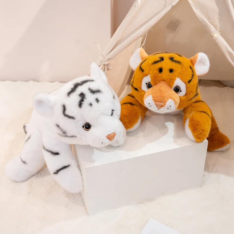 Имитация креативных мягких пушистых кубиков тигра чучело животных милая