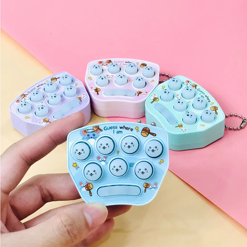 

Mini Children Whack A Mole Fidget Toys Portable Kawaii Handheld Game Fun Fingertip Interactive Toys Consoles Keychains For Kids