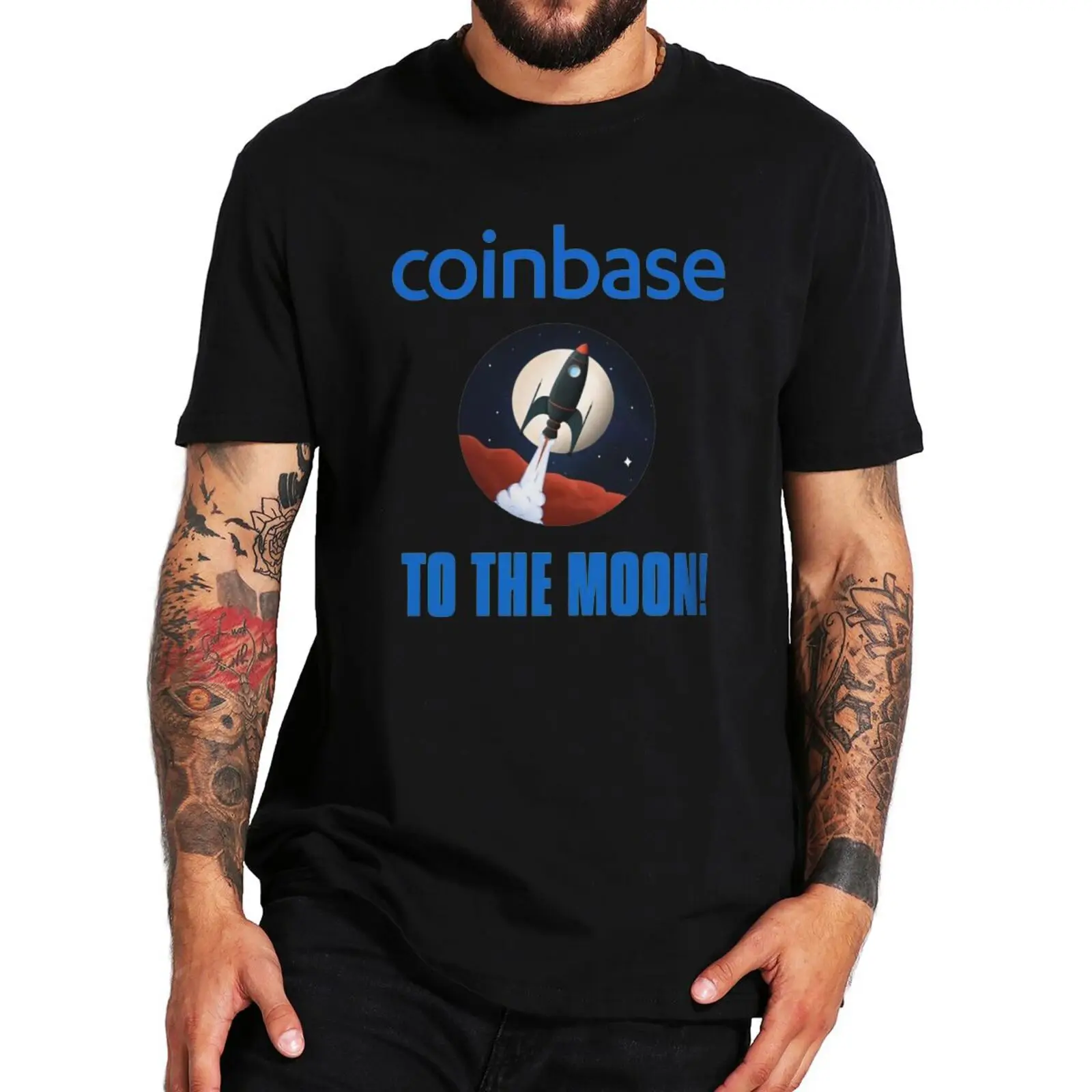 

Coinbase To The Moon Classic T-Shirt Polkadot Support Platform Crypto Coin Tee Tops EU Size 100% Cotton Summer T Shirt