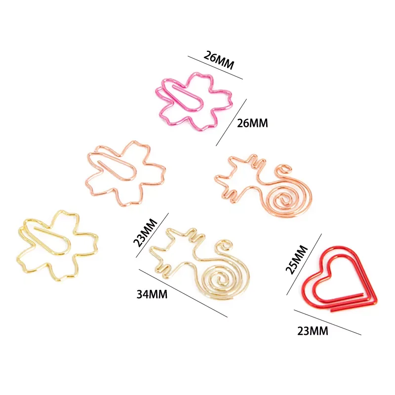 

Plated Pink Paper Clips Sakura Paper Needle Bookmark Metal Memo Clip Stationery Cherry Blossoms Clips