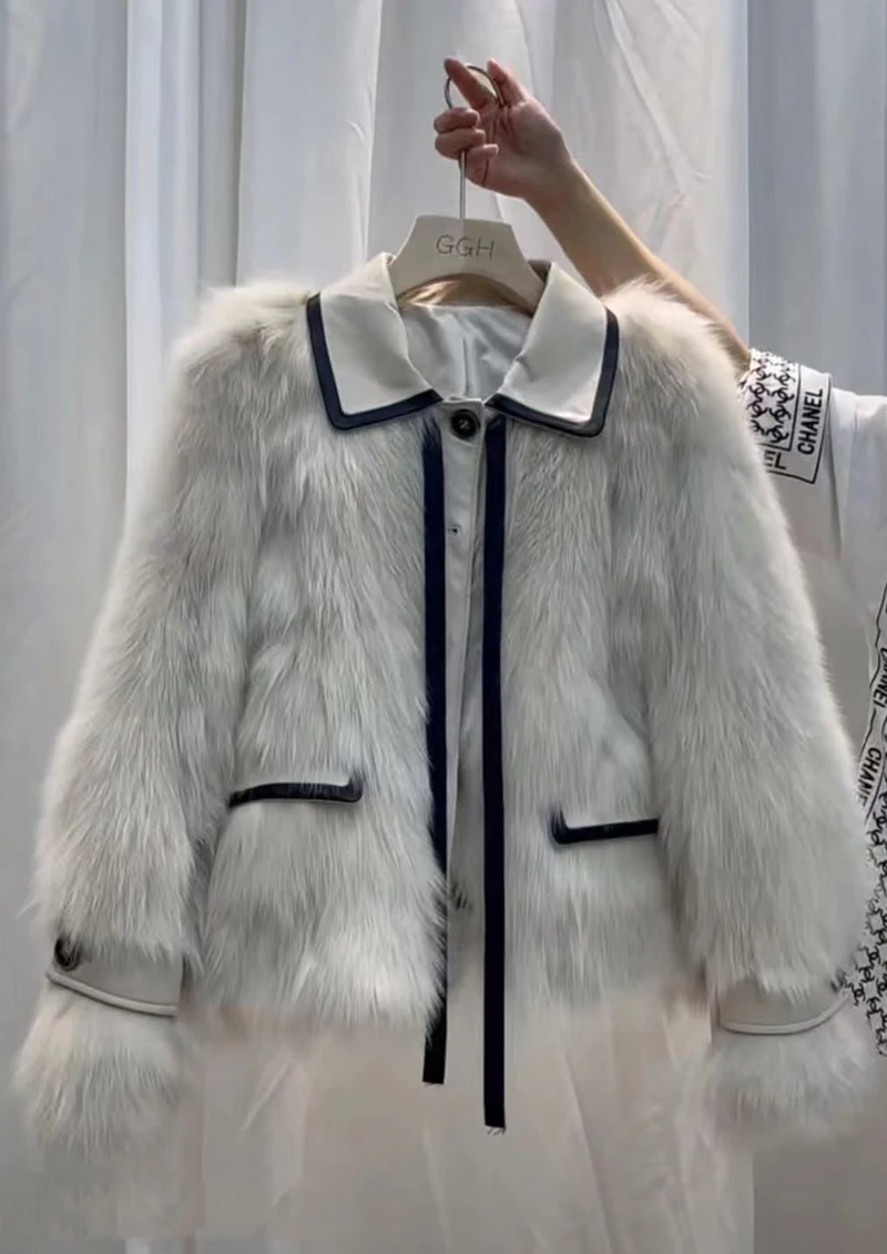 Nagodo Winter Jacket Women 2022 New Thicken Warm Sweet Faux Fox Wool Fur Coat Lapel Collar Furry Fluffy Short Coats abrigos