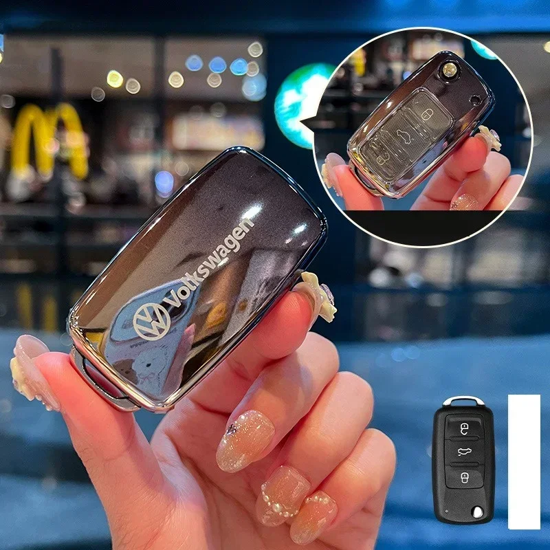 Чехол для автомобильного ключа из ТПУ чехол VW Volkswagen Polo Tiguan Passat B5 B6 B7 Golf 4 5 6 MK6 Jetta