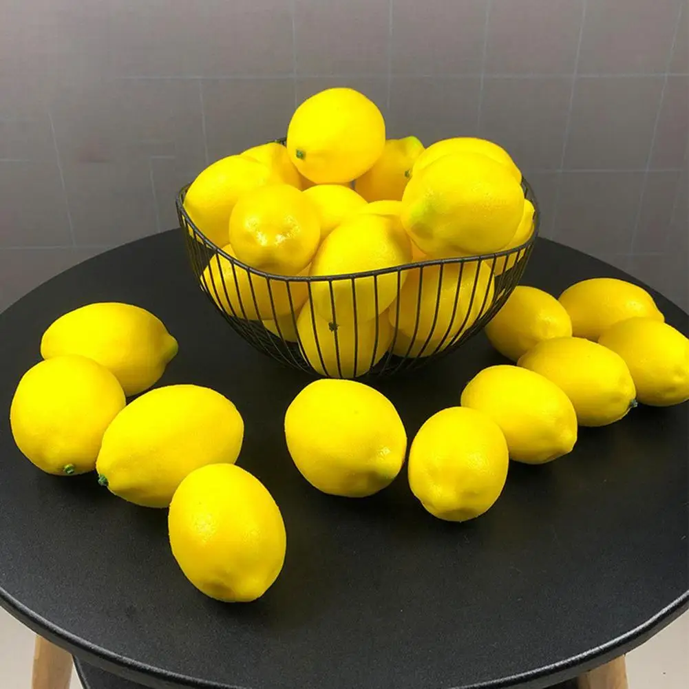 

12pcs Artificial Fake Lemons Realistic Faux Fruits Photography Props For Home Kitchen Table Decoration Decorative Fruits