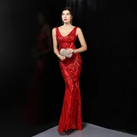812 dress womens evening dress long host slim wedding dress fishtail skirt
