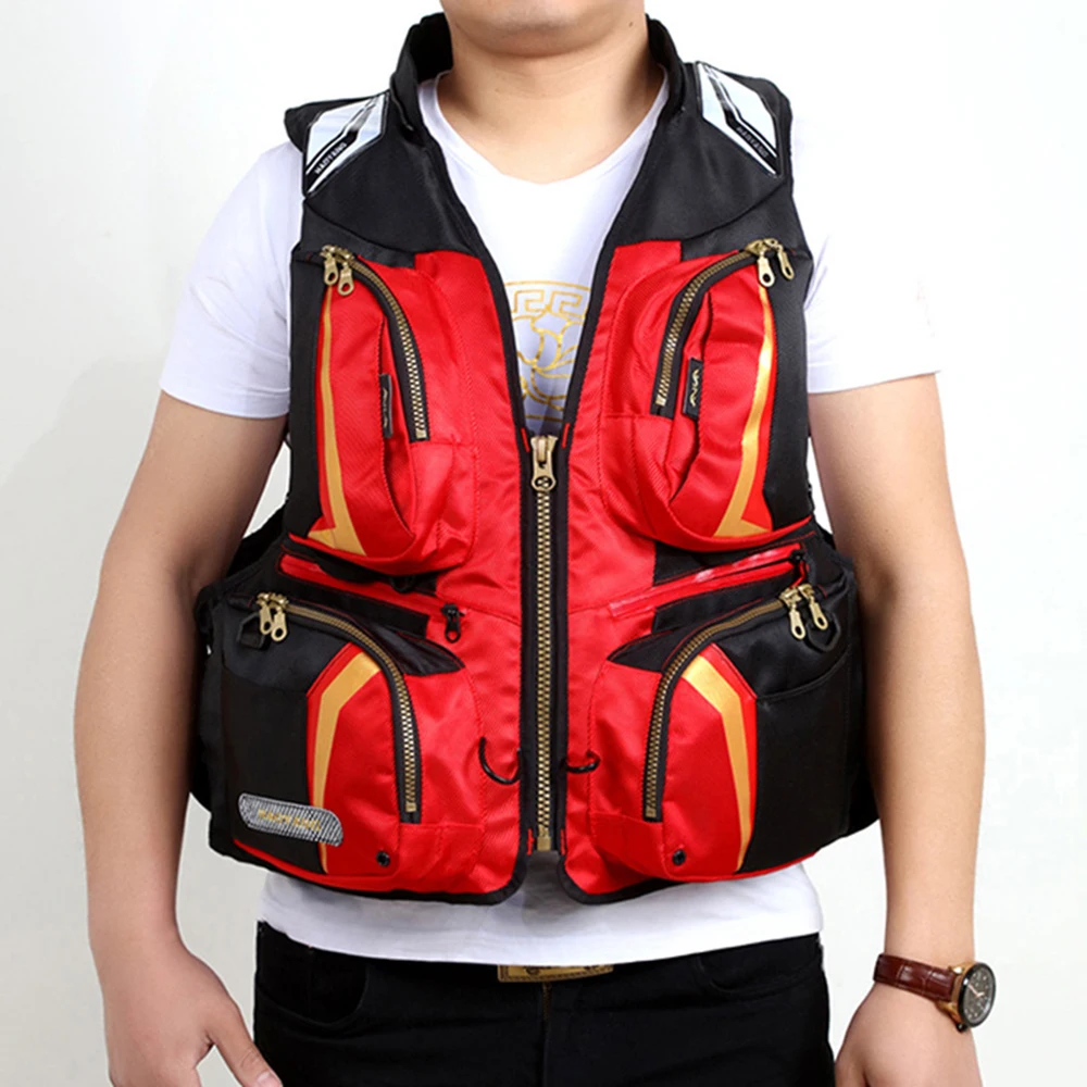 

Men's Professional Fishing Vest Adult Swimming Life Jacket Outdoor Multifunctional Pocket Reflective Breathable Adjustable Vest