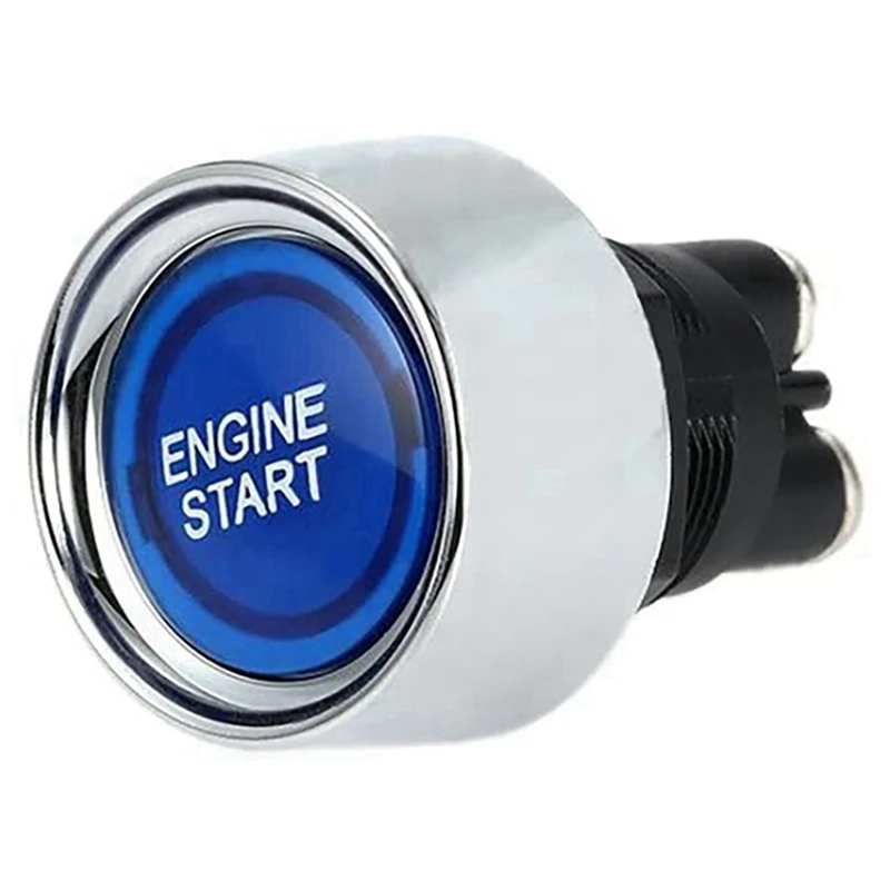 

3X Engine Button Car DC 12V 24V Blue Car Start Engine Button Light Switch Button Start Ignition Switch For Racing-Blue