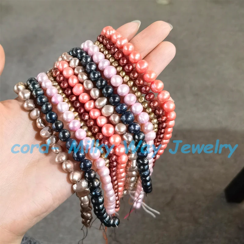 Promote Sale Wholesale Pearls many color 100% Natural Rice Shape Freshwater Pearl Beads For Jewelry Making DIY Bracelet Necklace |