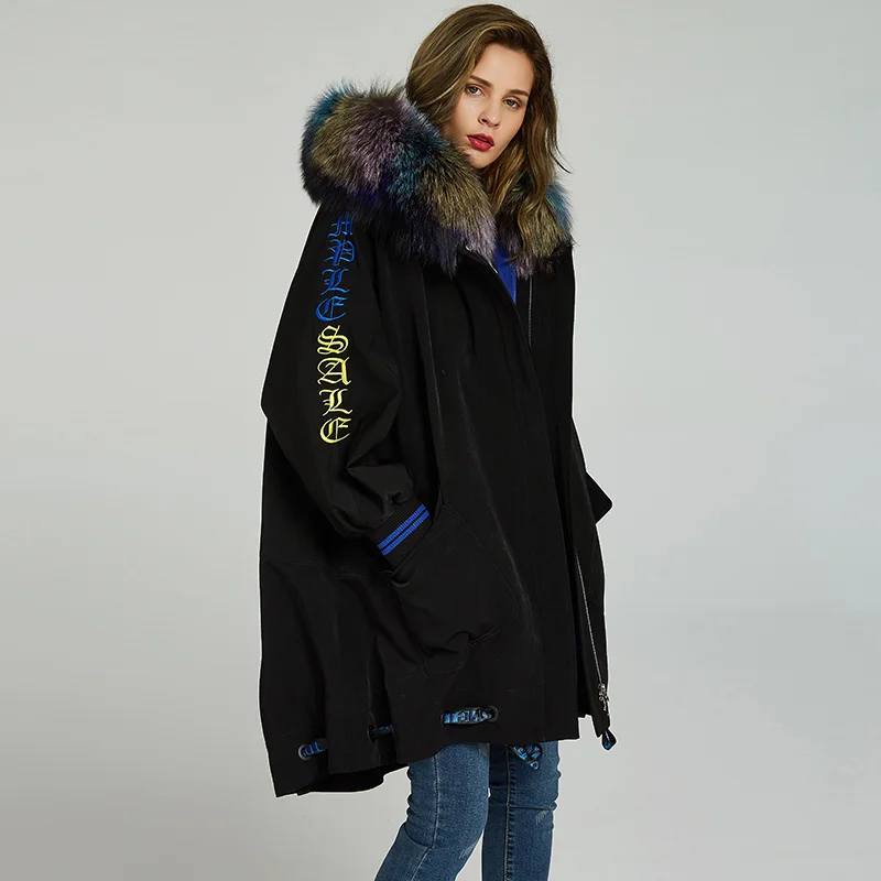 

Luxury brand Winter Clothes Woman Real Rex Rabbit Lining Jackets Female Natural Fox Fur Collar Hooded Parkas Abrigo Mujer TN484