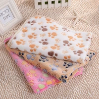 pet blanket dog cat cute soft fleece blankets warm pet bed mat cover with paw print small medium large winter warm pet mat