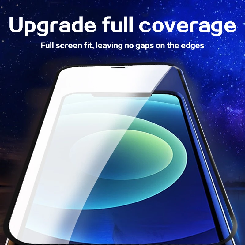 4Pcs Screen Protector For iPhone 14 13 12 11 Pro Max Tempered Film For iPhone 6 7 8 Plus X XR XS Max Full Cover Protective Glass
