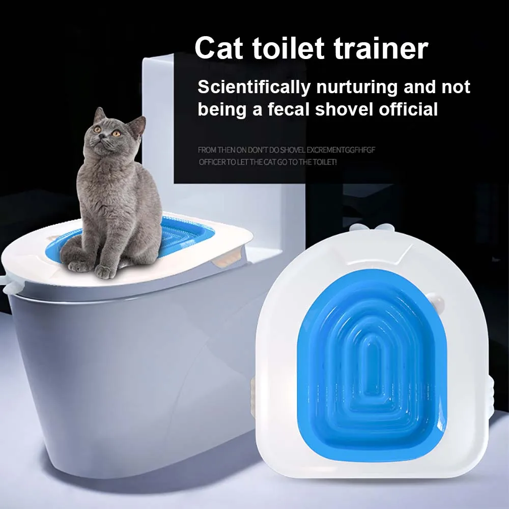 

Cat Toilet Trainer Plastic Reusable Cat Litter Tray Portable Training Mat Easy Installation Indoor Cleaning Cat Accessories