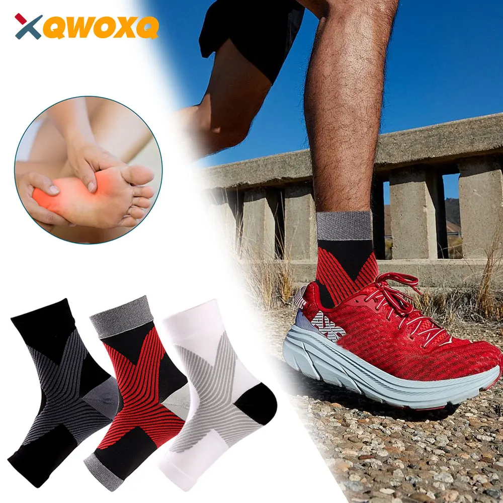 

1 пара компрессионных носков для поддержки лодыжки, подошвенного фасциита, облегчения боли в своде стопы, улучшения кровообращения, уменьше...