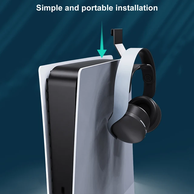 2PCS Wall Mount PS5Headphone Holder Hanger Headphone Holder Host Console Holder PlaystationGame Accessories ForPS5 3