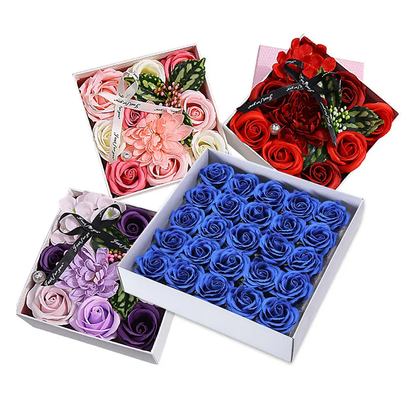 Preserved Immortal Rose Artificial Flowers For Home Wedding Decor Scented Bath Soap Forever Flower Box Valentine's Day Birthday