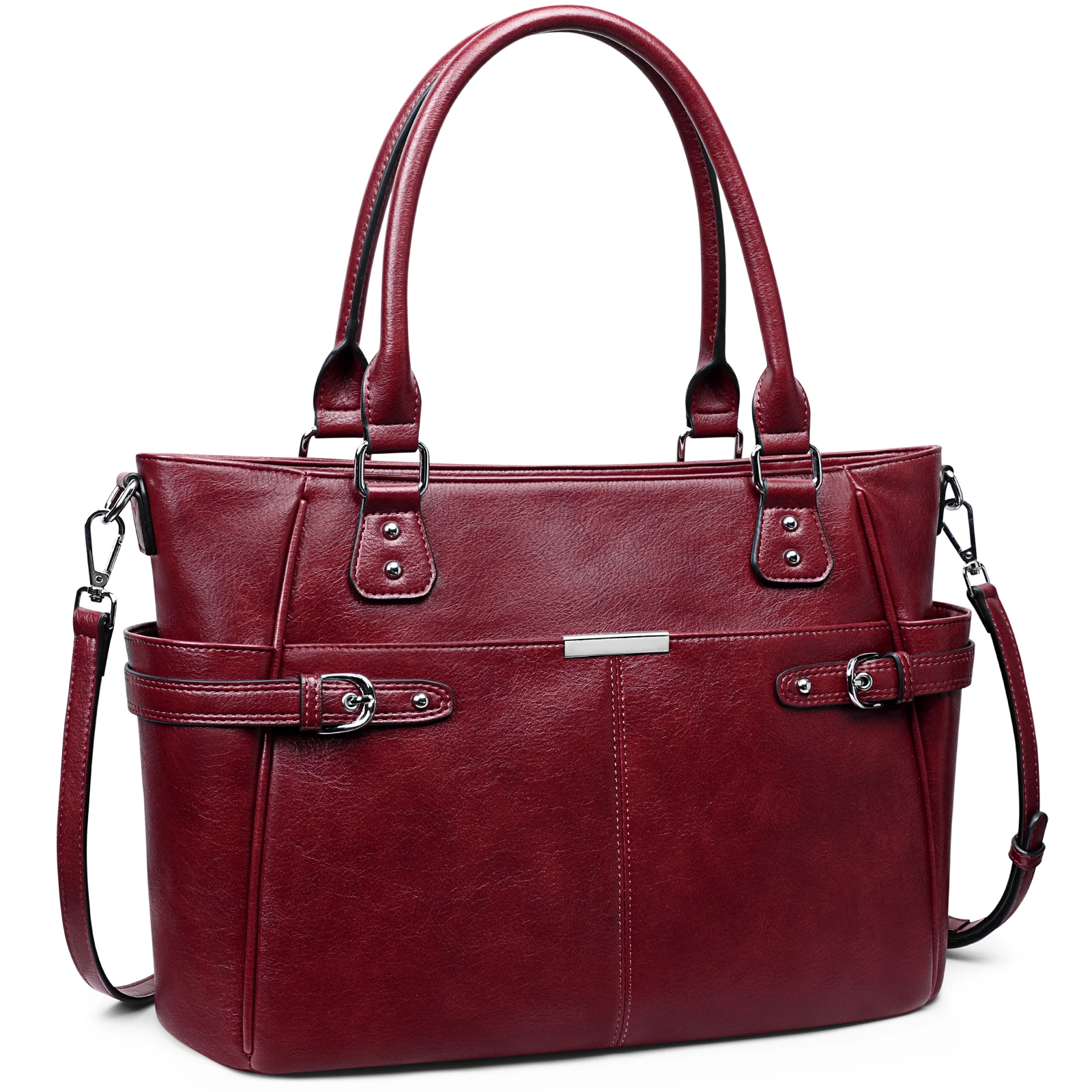 S-ZONE Women Satchel Vegan Leather Shoulder Purse Large Crossbody Top Handle Handbags