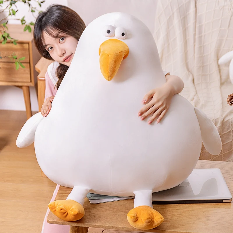 

50/80cm Cute Fat Round Chick Plush Toys Sleepy Pillow Kawaii Animal Stuffed Chicken Dolls Floor Mat Kids Girls Birthday Gift