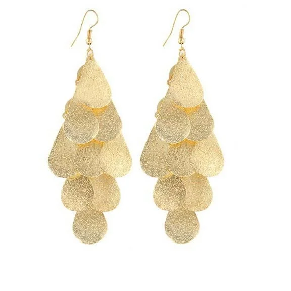 

Best selling simple water drop scale Earrings shining Indian Earrings