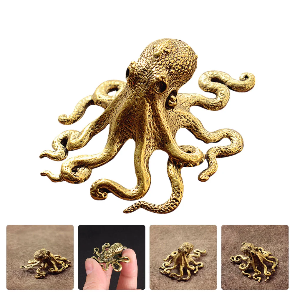 

Octopus Sculpture Statue Figurine Animal Shui Feng Chinese Brass Figurines Copper Decor Vintage Luck Ornament Good Wealth