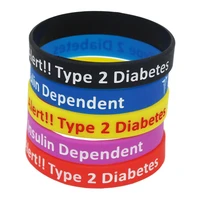 1pc diabetic bracelets medical alert type 2 diabetes insulin dependent silicone wristband armband nurse bangles sh060