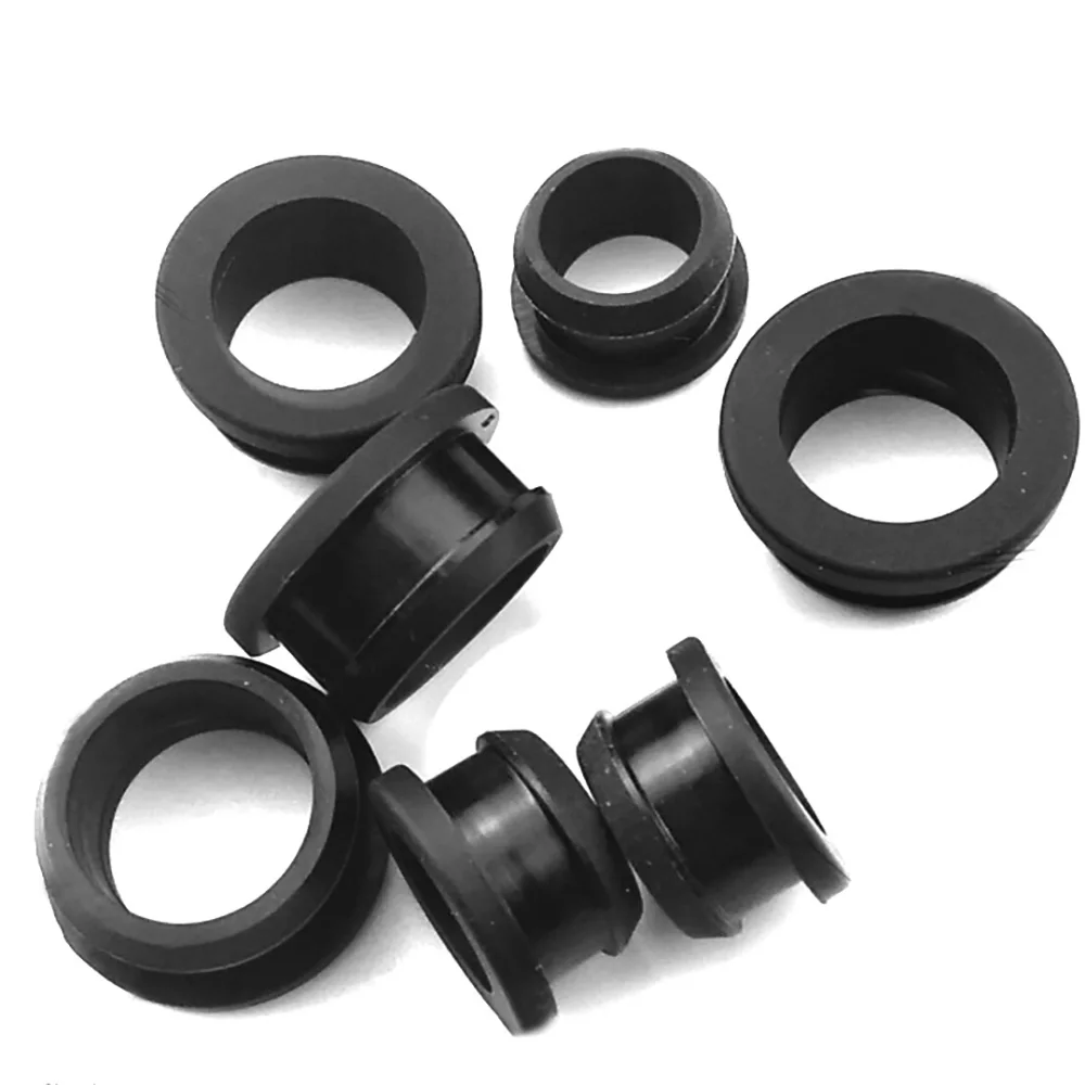

2pcs 15mm-38mm Silicone Rubber Snap-on Grommet Hole Plugs End Caps Bung Wire Cable Protect Bush Seal Gasket Black/White/Gray
