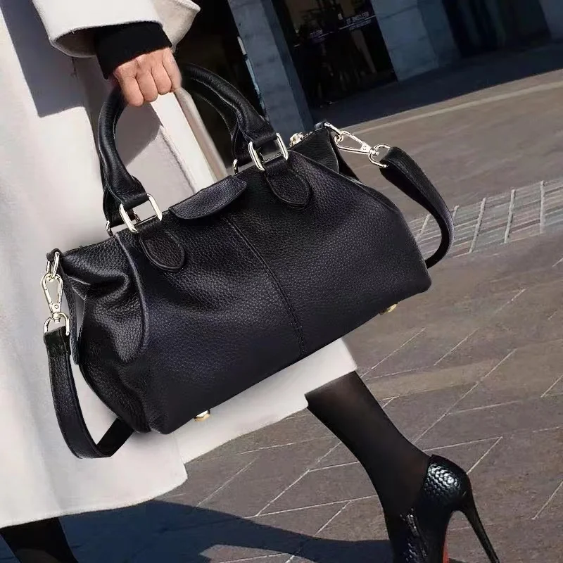 Luxury leather women's bag Cowhide simple soft leather one shoulder cross body women's handbag