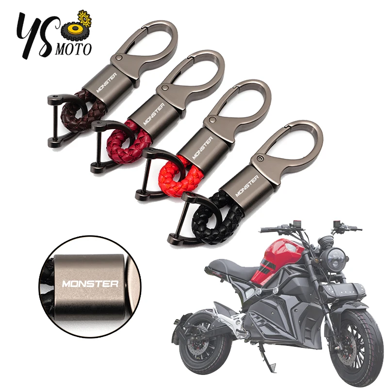 

New For Ducati Monster 696 795 796 797 821 937 S2R 800 Accessories Custom LOGO Motorcycle Braided Rope Keyring Metal Keychain