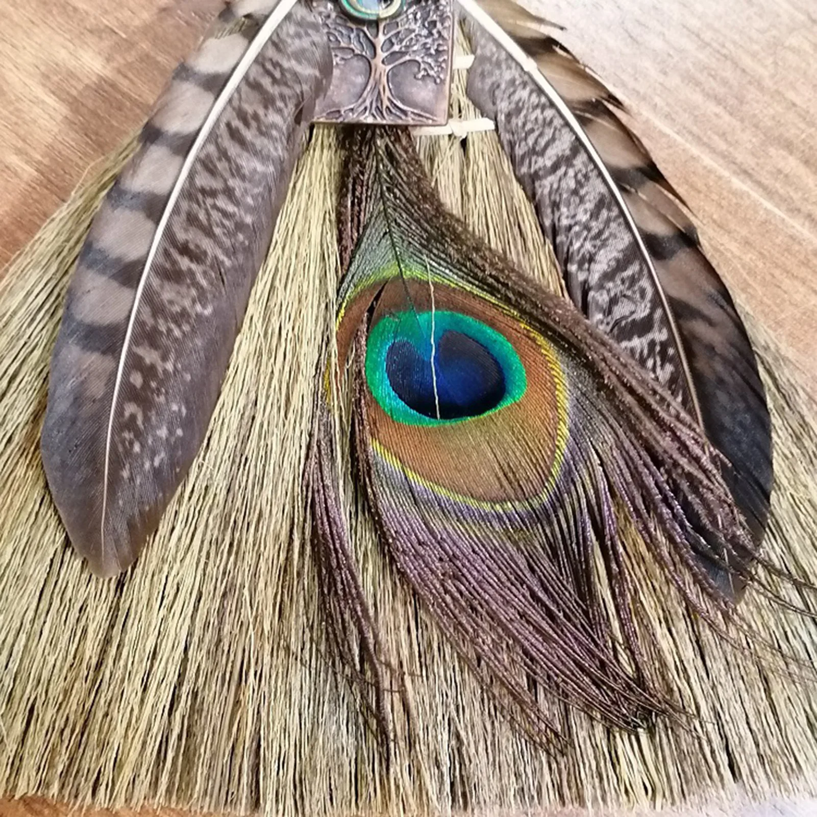 Ведьмы алтарь метла ведьма мискантус Besom украшенная аметистом кристаллом