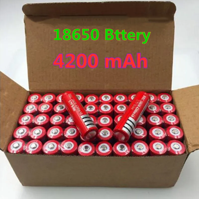 

2022 new 2 ~ 50 batches 18650 rechargeable battery 3.7V 4200mah lithium ion battery lithium battery for LED flashlight