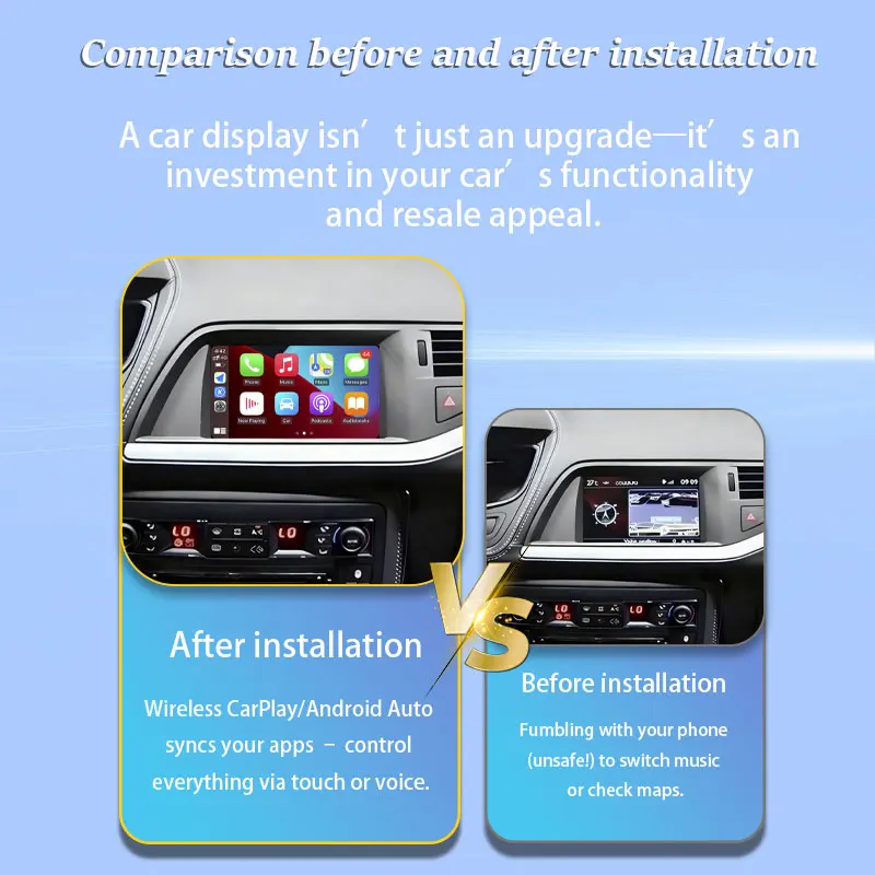 Фото Беспроводной CarPlay для Citroen C5 X7 III 2010-2016 Автомобильный радиоприемник Видео Аудио Мультимедийный плеер DSP Стерео Разделенный экран GPS Navi WiFi №2
