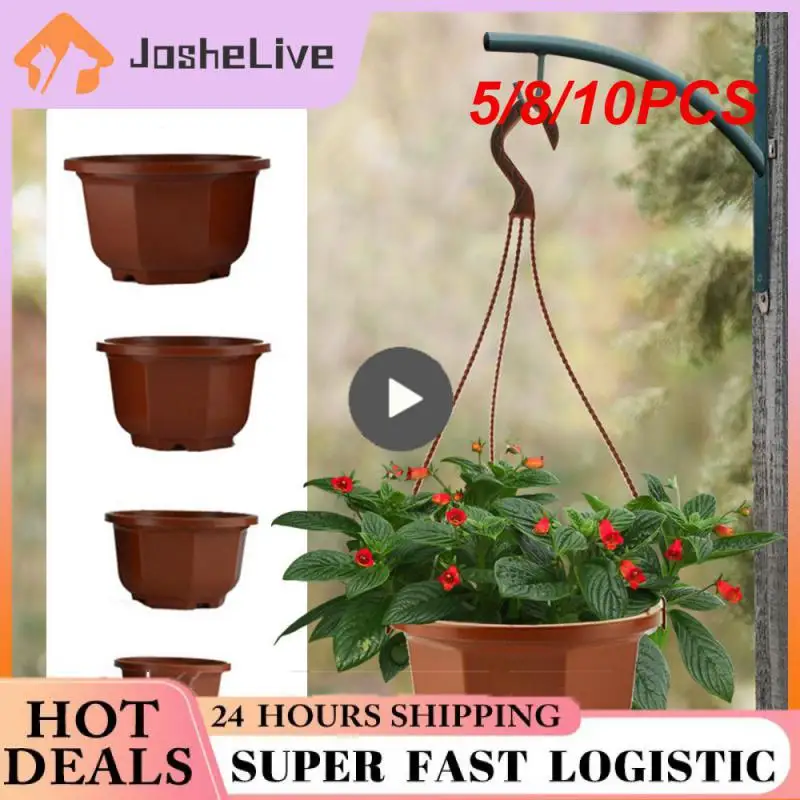 

5/8/10PCS Planter Garden Plant Indoor And Outdoor Storage Basket Plastic Multifunctional Flowerpot Household Hanging Basket