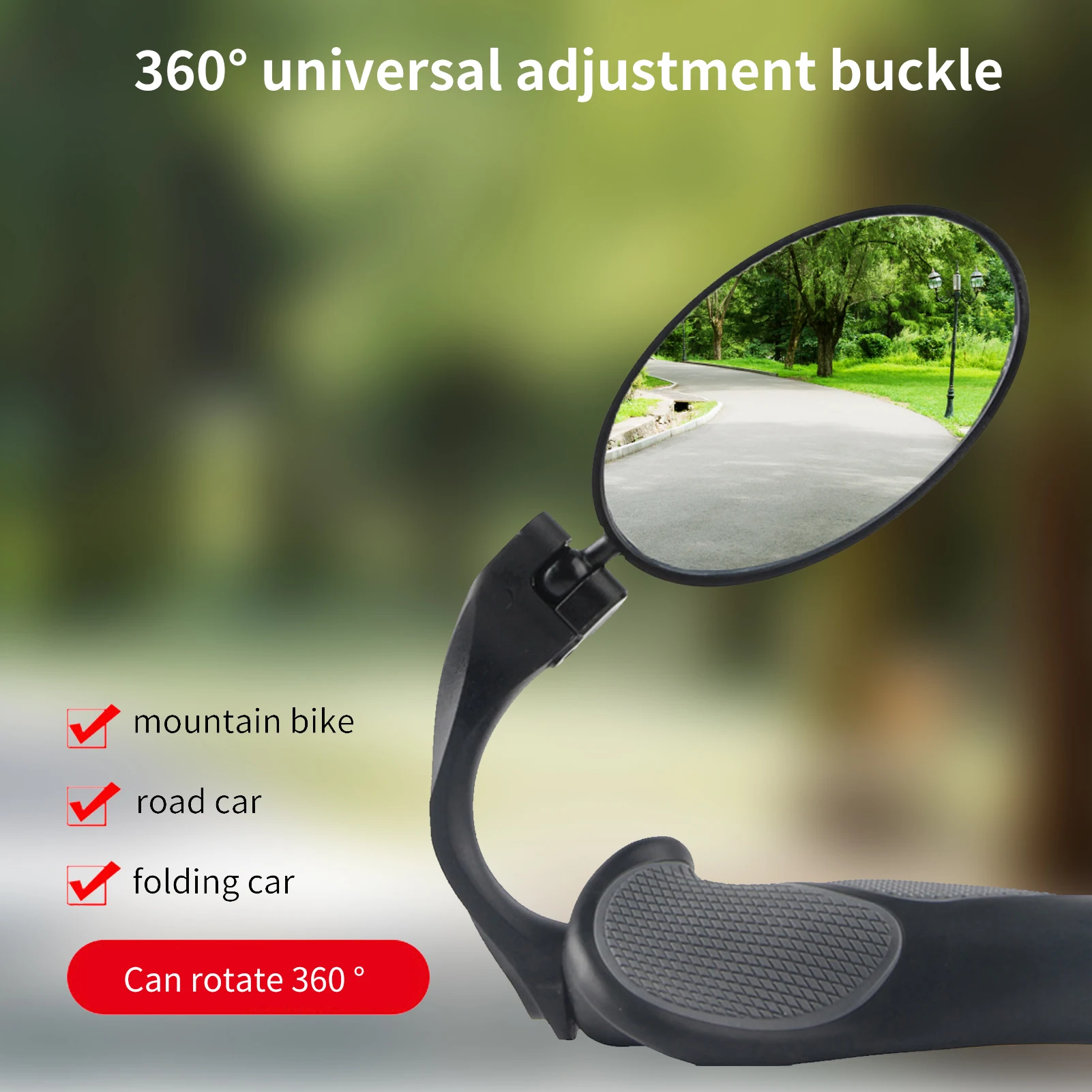 

Handlebar Bicycle Mirror Cycling Rear View Mirror 360Rotatable Wide Angle Bar End Scratch Resistant Glass Lens Mirror For