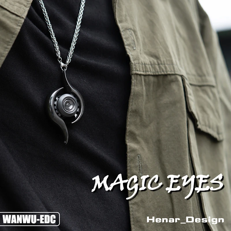 WANWU EDC Magic Eye Pendant Fingertip Spinner Trial Devil's Eye Metal Toy Decompression Black Technology enlarge