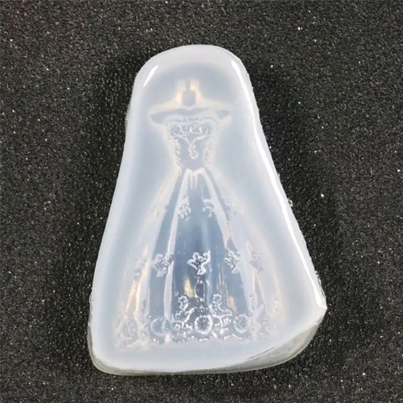 

Q81D Wedding Dress Pendant Resin Molds DIY Jewelry Making Princess Skirt Epoxy Craft Silicone Molds Backpack Luggage Decor