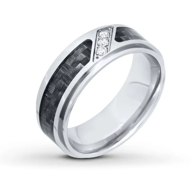 

HESHI Men's Wedding Band Diamonds Ring