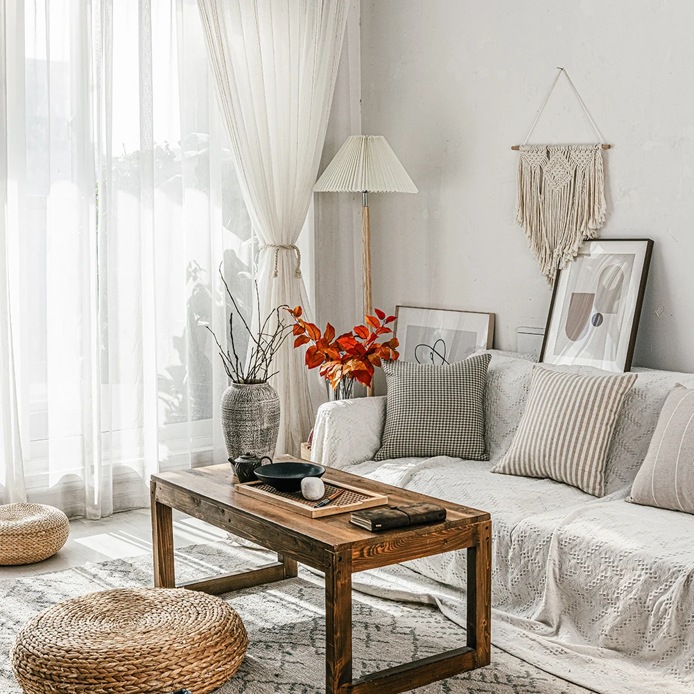 Шторы NAPEARL из белого тюля современные занавески в коричневую полоску прозрачная