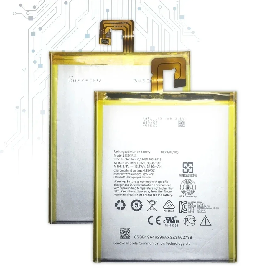 L13D1P31 Сменный аккумулятор для Lenovo Pad A3500 S5000 S5000-H tab3 7 TB3 710i 710F tab 2 A7 A7-30 A7-10F A7-20F