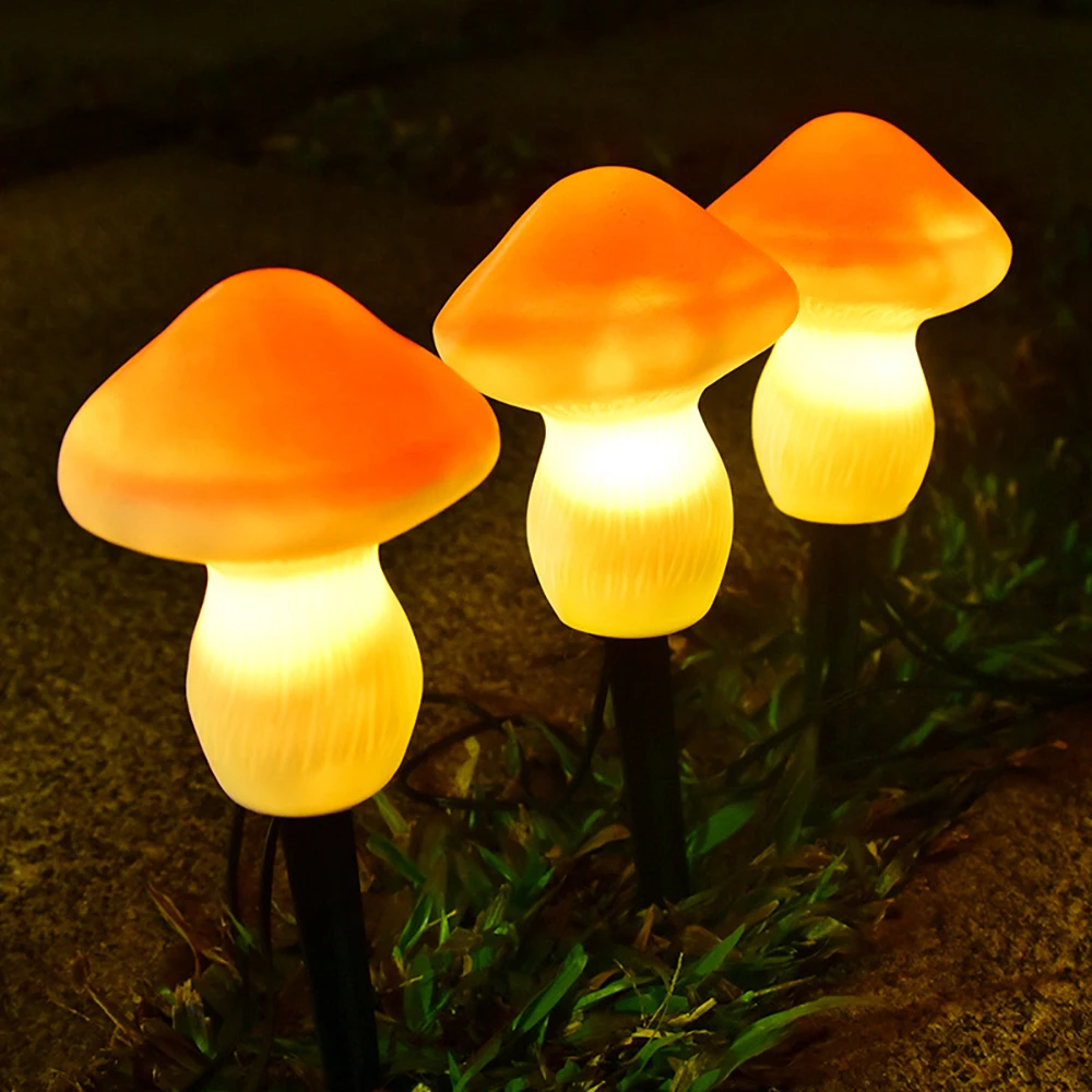

3PCS Solar Mushroom LED Lights Garden Lawn Outdoor Decoration Lamp Waterproof Cute Shape Mushroom Solar LED Garden Light