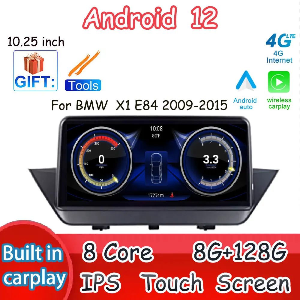 

iDrive For BMW X1 E84 2009-2015 Multimedia Radio Player Android 12 Touch Screen Wireless Carplay GPS Navigatio 10.25 Inch