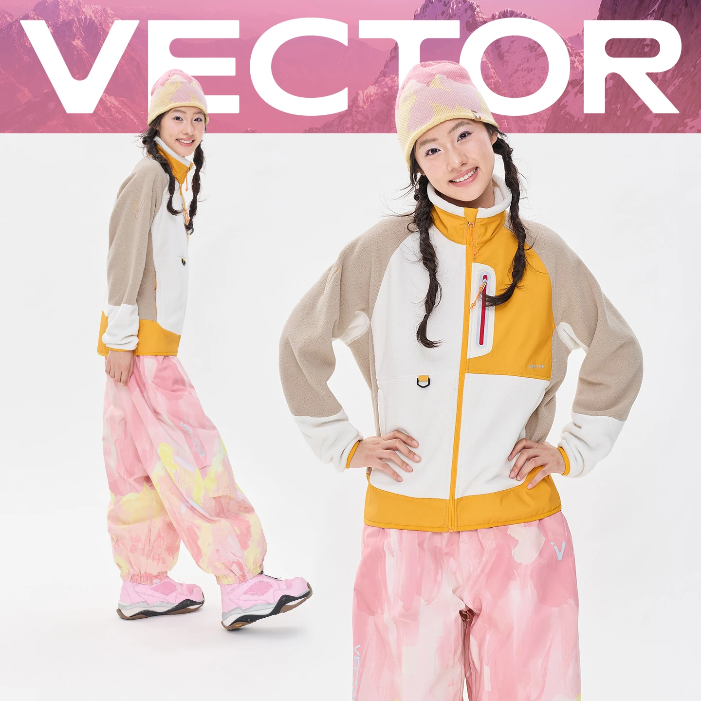 Фото Флисовая куртка VECTOR для женщин, осень-зима, теплые пальто, мужская одежда, свитшот с контрастными рукавами, цветные уличные куртки 2026, для сноуборда. №4