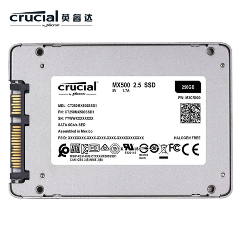 Внутренний твердотельный накопитель Crucial MX500 250 ГБ 500 Гб 1000 2000 SATA3.0 интерфейс 3D NAND