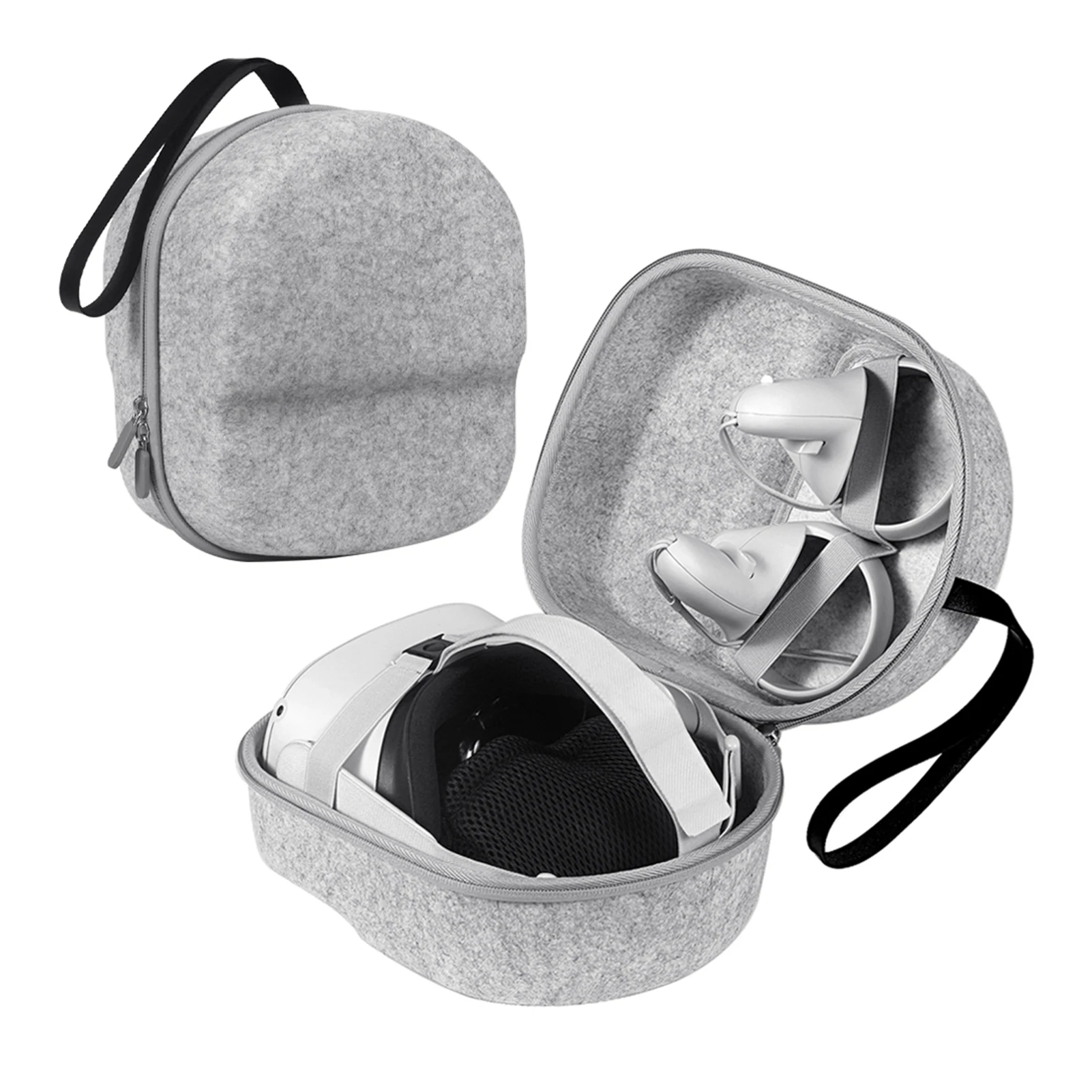 

Portable Storage Bag for Oculus Quest 2 Hard Felt Travel Case with Mesh Pocket Lens Pad Cable Tie Set Dustproof VR Accessories