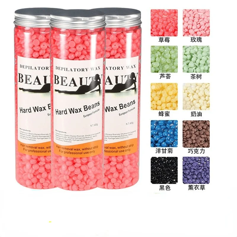 

400g Depilatory Wax Hard Wax Beans Hair Removal Wax Beans Wax Pellet Painless Waxing Bikini Face Legs Arm Body For Women Men